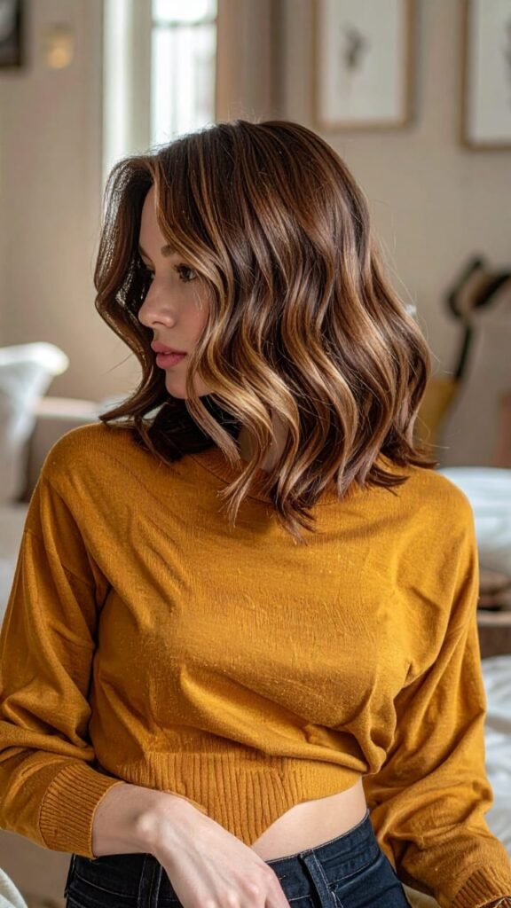 21 Gorgeous Fall Hair Color Ideas to Try This October 2025 18 Honeyed Chocolate Waves