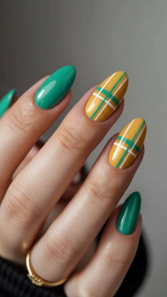 21 October Fall Nails Design 2025: Trendy, Cozy & Totally Insta-Worthy 5 Plaid Prep Punch