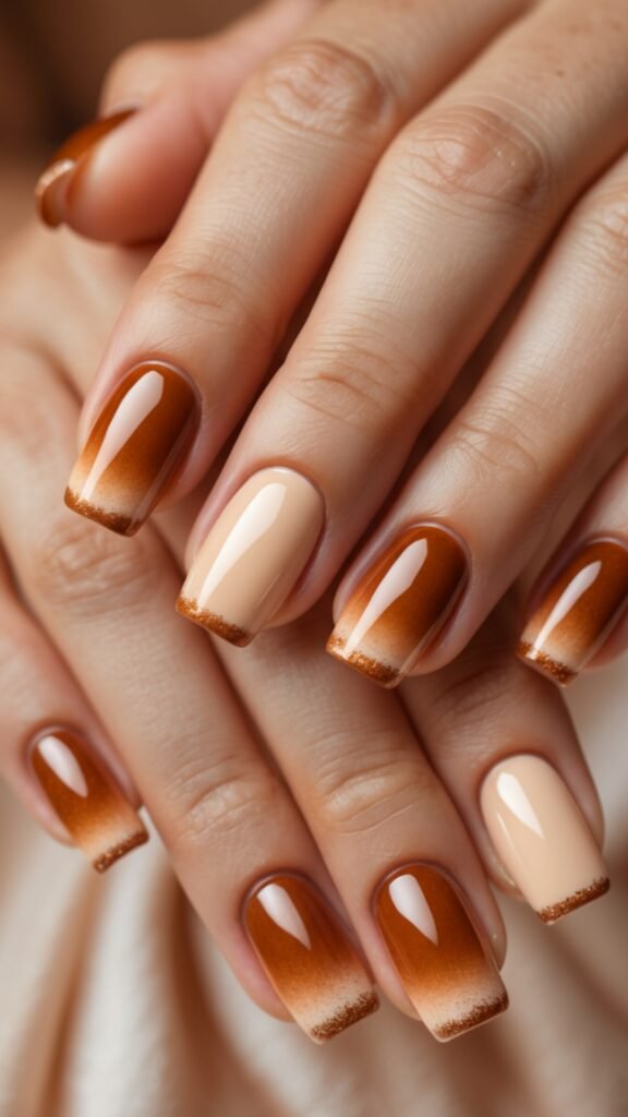 21 October Fall Nails Design 2025: Trendy, Cozy & Totally Insta-Worthy 16 Latte Ombre Nails