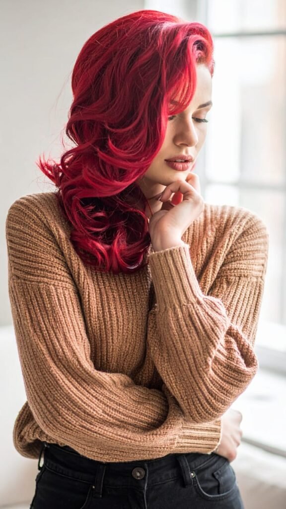 22 Fall Hair Looks You’ll Want to Copy This October 2025 16 Scarlet Velvet Waves