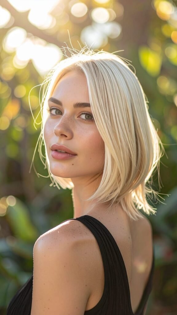 22 Fall Hair Looks You’ll Want to Copy This October 2025 4 Sunlit Platinum Bob