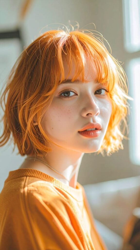 22 Fall Hair Looks You’ll Want to Copy This October 2025 15 Tangerine Sun Bob