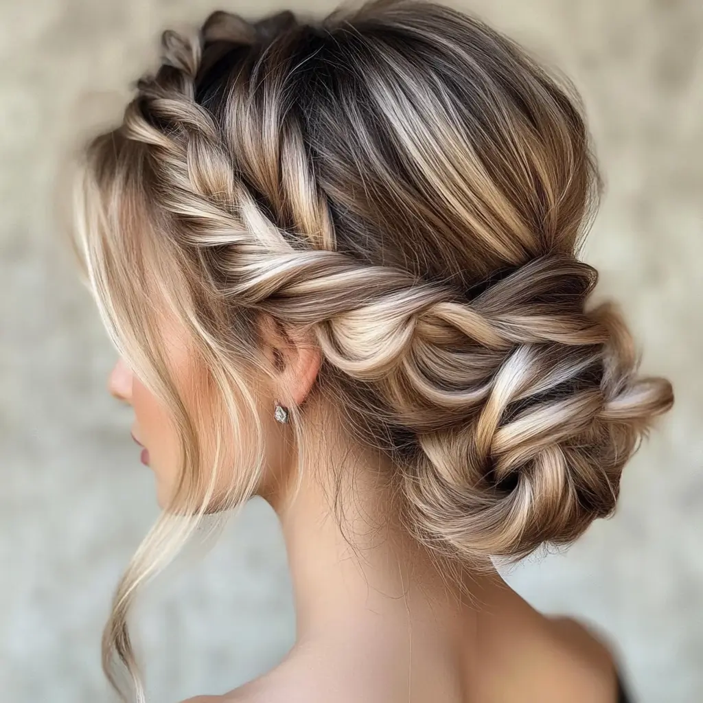 23 Easy Fall Hairstyles 2025-2026: Hairstyles That Instantly Upgrade Your Vibe 23 Braided Crown Chignon of Timeless Romance
