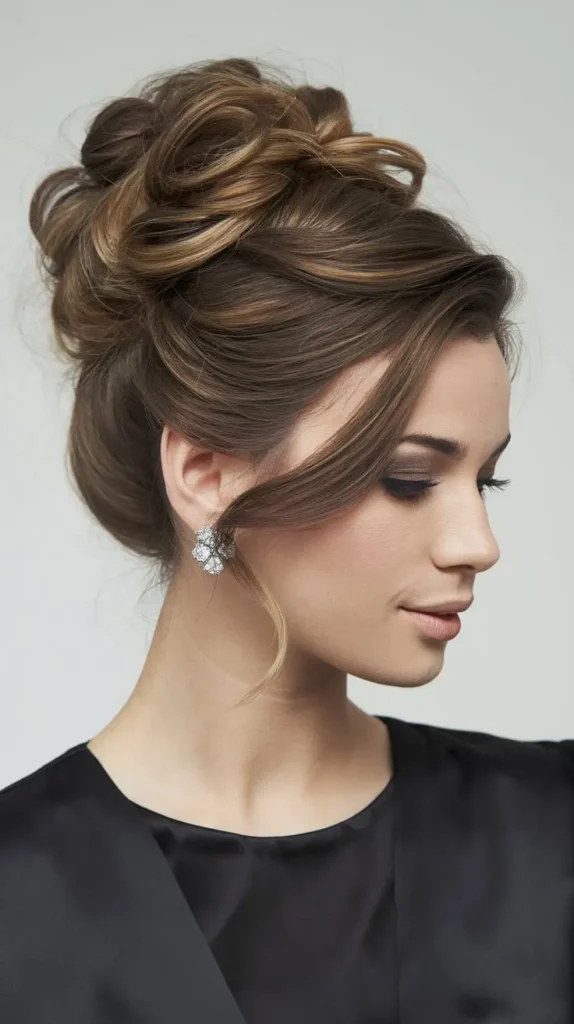 23 Easy Fall Hairstyles 2025-2026: Hairstyles That Instantly Upgrade Your Vibe 19 Caramel-Tousled High Bun