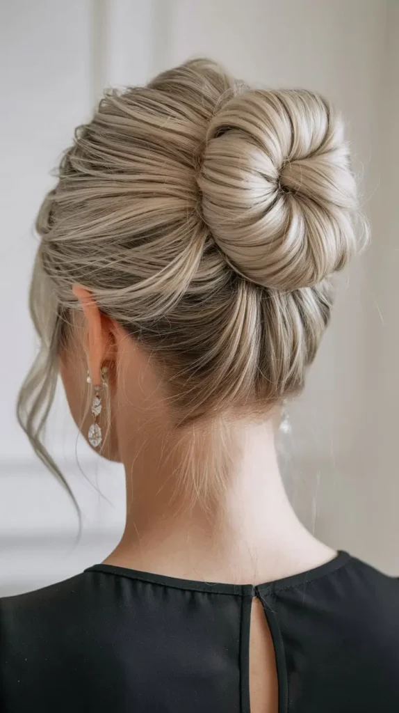 23 Easy Fall Hairstyles 2025-2026: Hairstyles That Instantly Upgrade Your Vibe 20 Golden Swirl Statement Bun