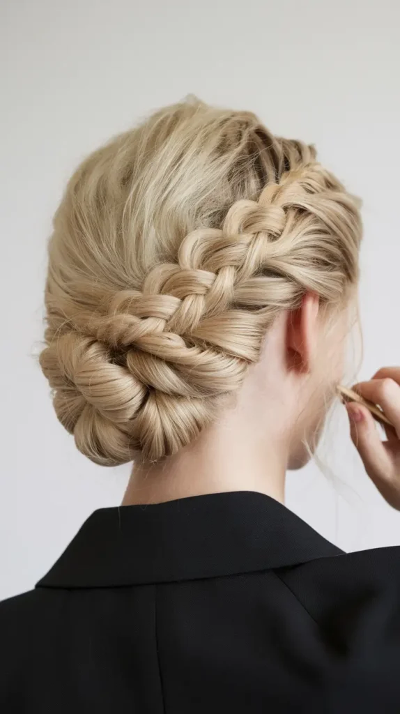 23 Easy Fall Hairstyles 2025-2026: Hairstyles That Instantly Upgrade Your Vibe 18 Golden Twisted Crown Braid