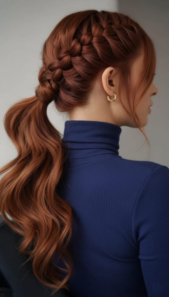 23 Easy Fall Hairstyles 2025-2026: Hairstyles That Instantly Upgrade Your Vibe 14 Twin Dutch Lift Pony With Airy Texture