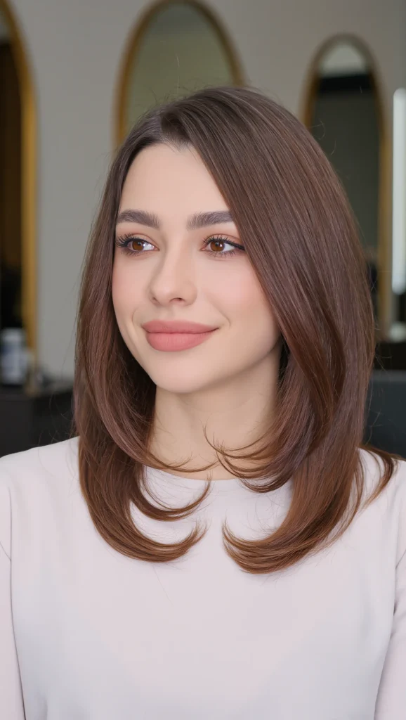 21 Shoulder-Length Haircuts Inspiration 2026 That Look Chic on Everyone 2 The Blended Collarbone Lob