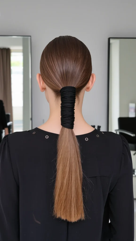 The Center-Parted Sleek Ponytail