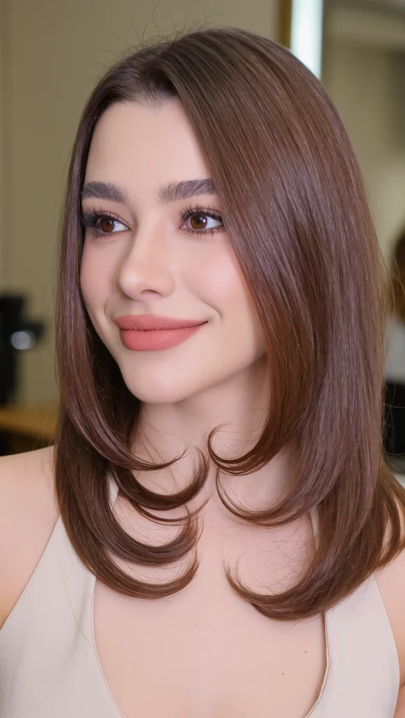 21 Shoulder-Length Haircuts Inspiration 2026 That Look Chic on Everyone 17 Face-Framing V-Cut