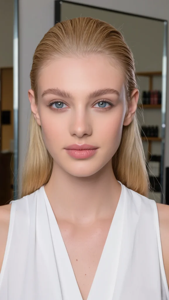 22 Clean Girl Hair Ideas 2026 for Women Who Love Effortless Chic 16 The Half-Back Polish