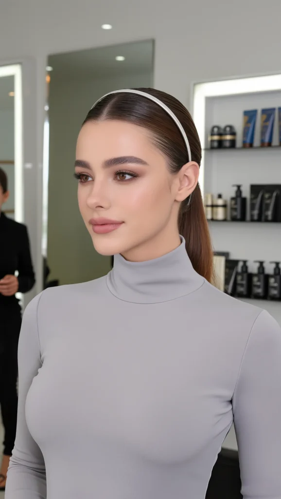 22 Clean Girl Hair Ideas 2026 for Women Who Love Effortless Chic 5 Headbanded Slick Back