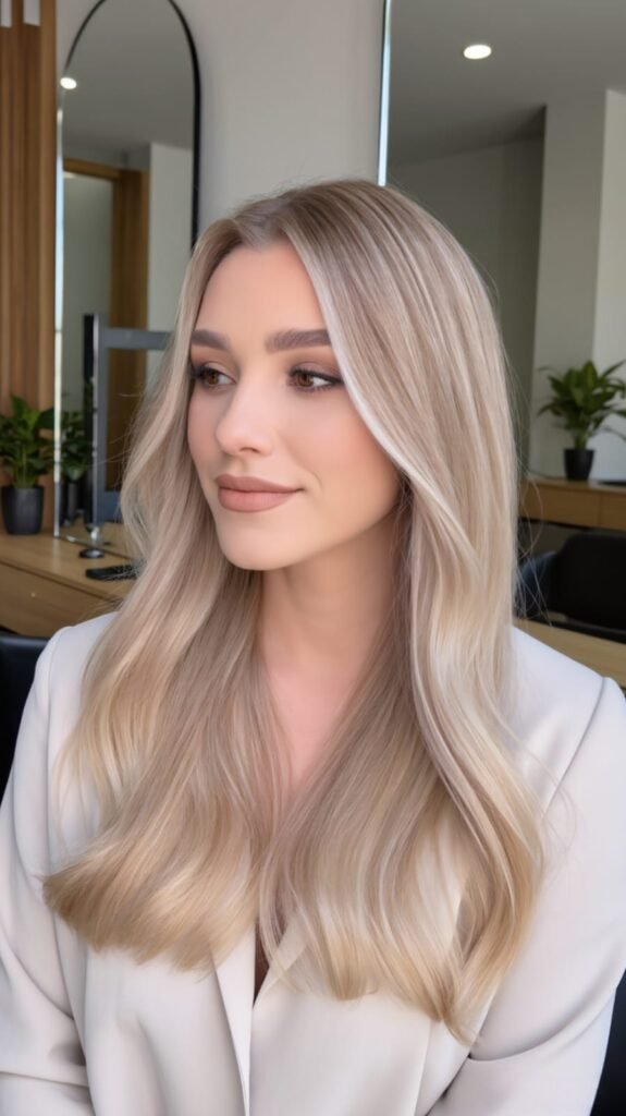 22 Best Hair Color for Light Skin Tone 2026: Shades That Instantly Brighten Your Look 13 Icy Champagne Glamour Blowout