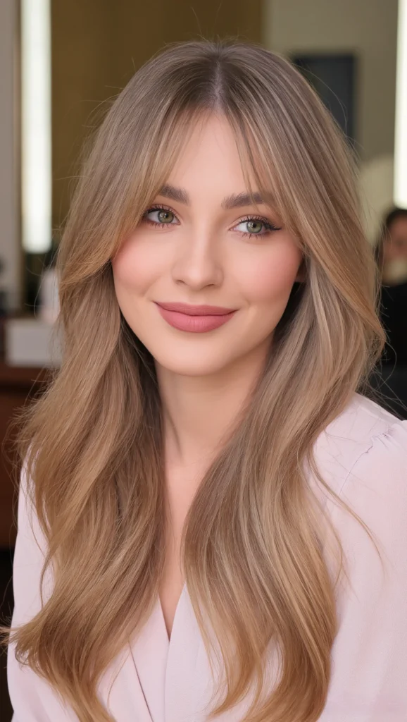 Long Layers with Soft Bangs