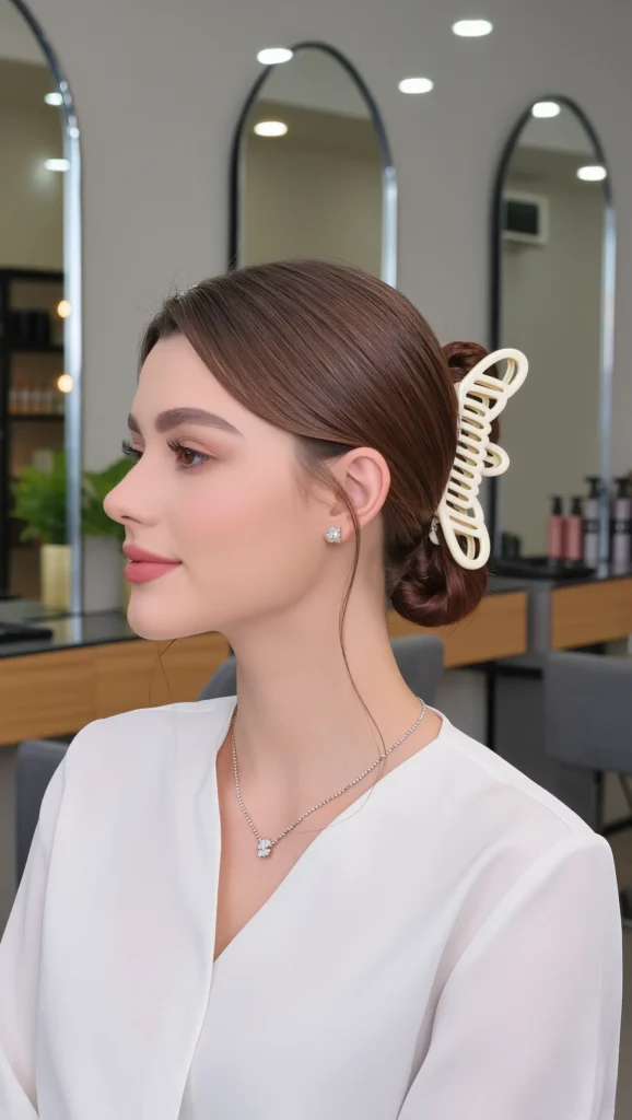 22 Clean Girl Hair Ideas 2026 for Women Who Love Effortless Chic 7 The Minimalist Hair Clip Tuck