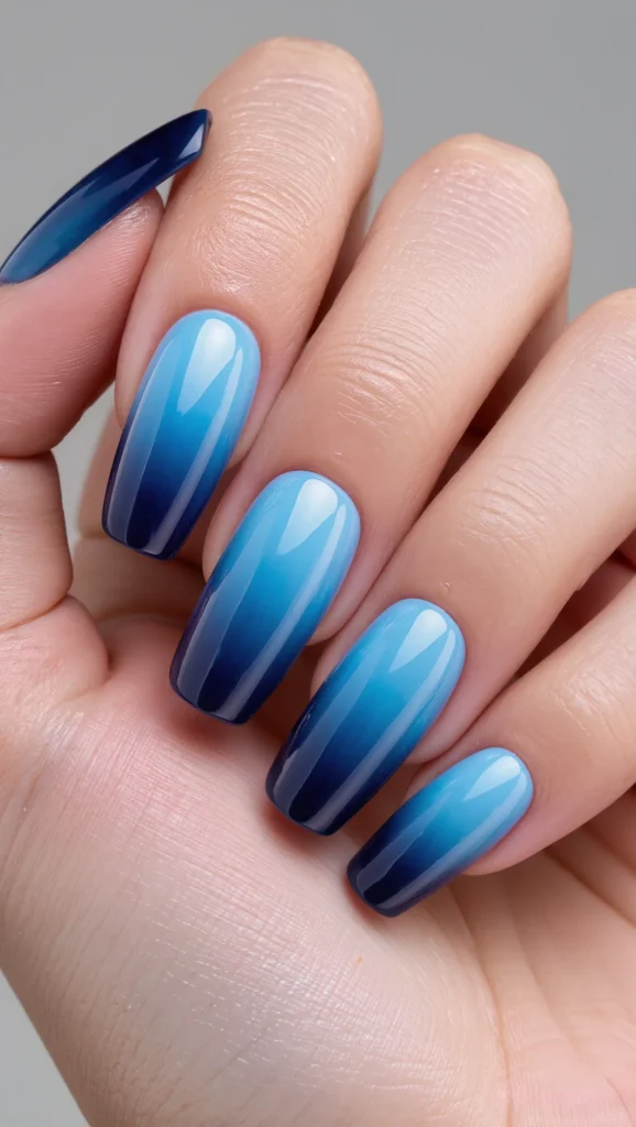 Modern Blue Depth Gradient Stilettos