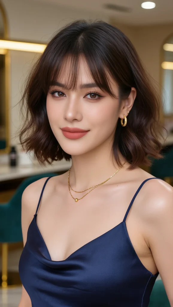 Wavy Bob with Bangs