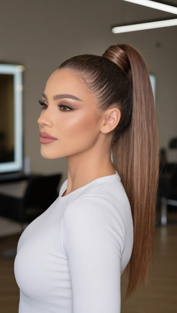 22 Clean Girl Hair Ideas 2026 for Women Who Love Effortless Chic 6 Wrapped High Secured Tail