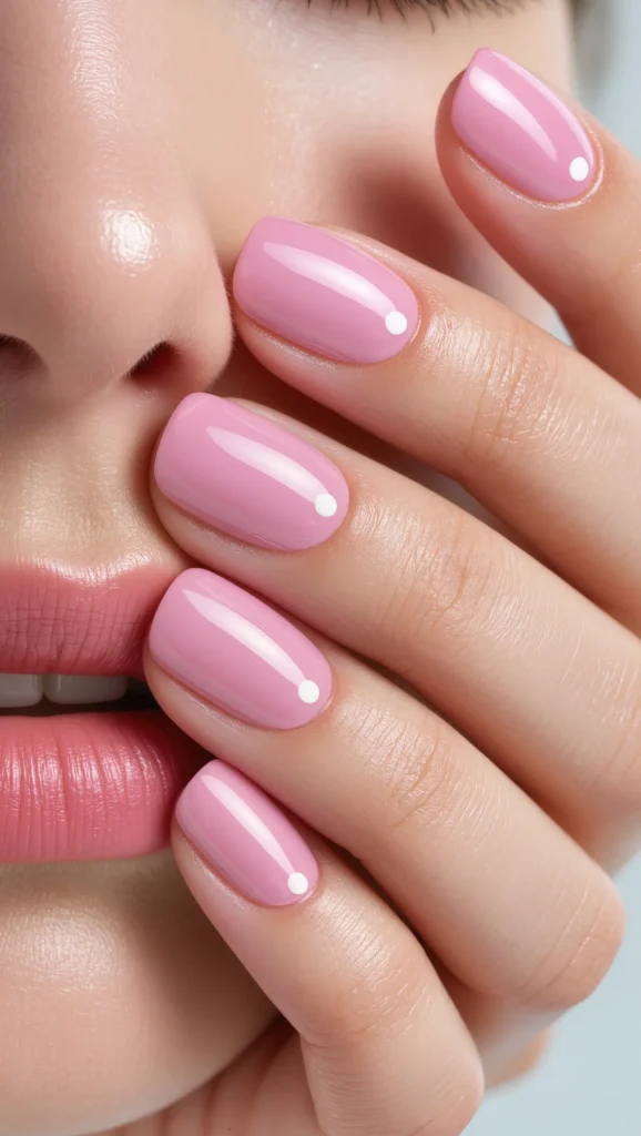 Baby Pink Nails with Minimal Design