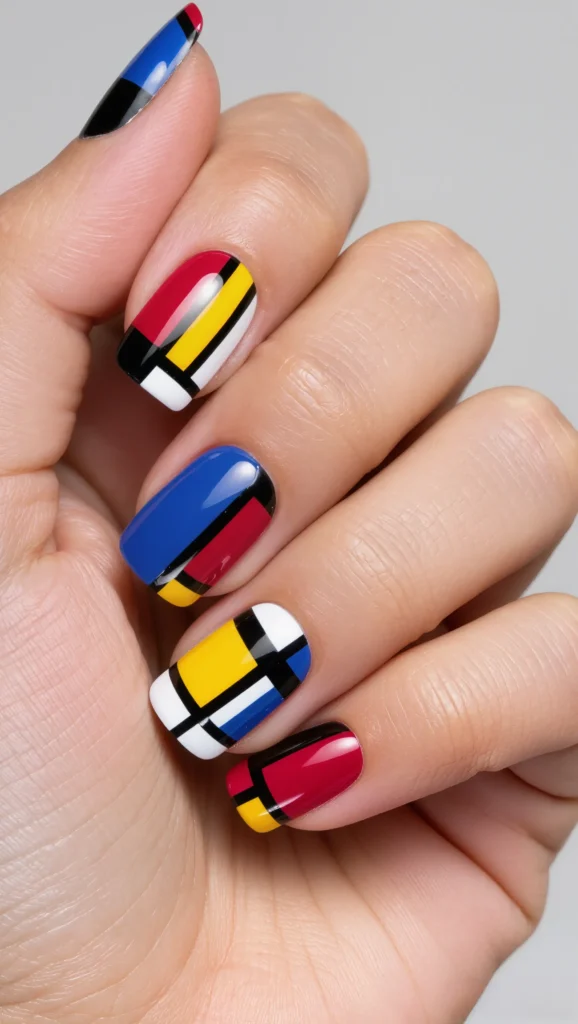 Bold Color Block Nails