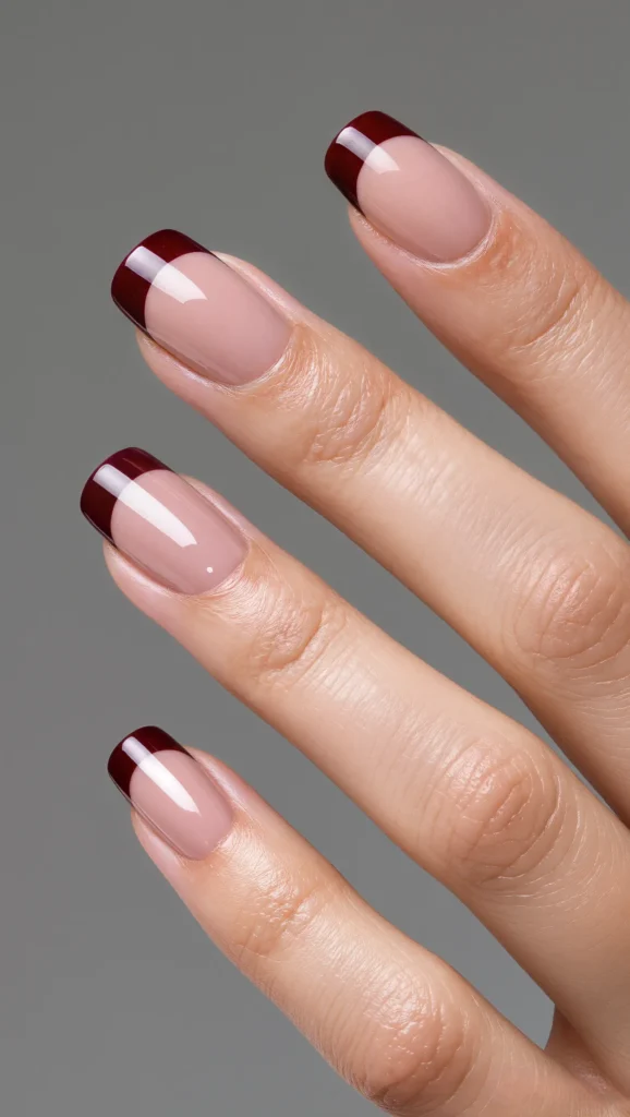 Burgundy French Tips