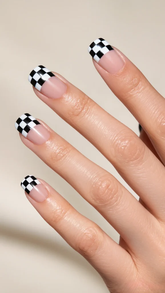 Checkerboard French Tips