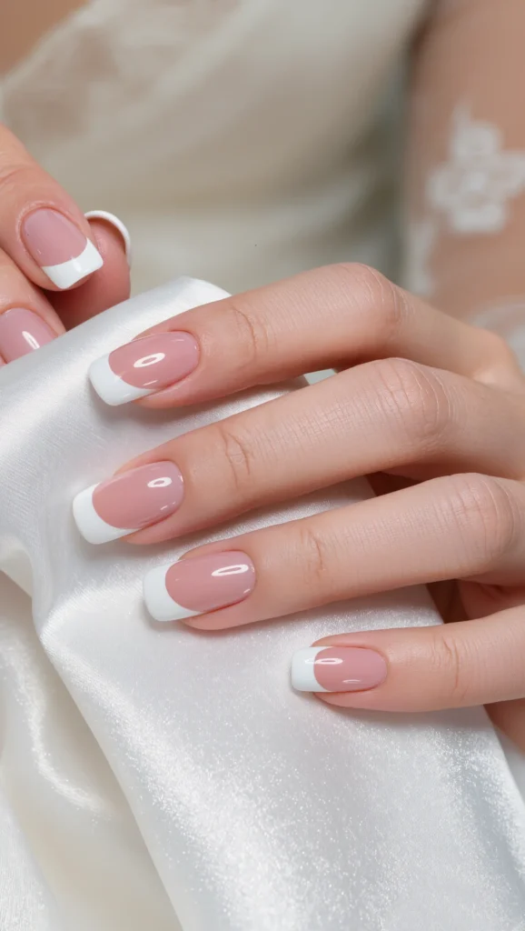 Classic French Nails with Modern Shape