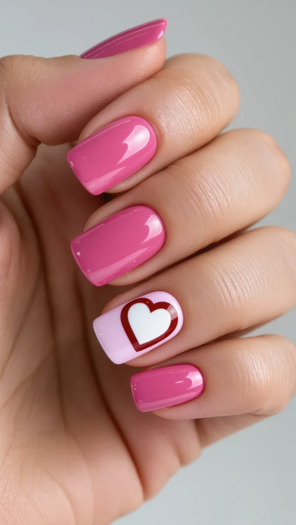 Classic Pink Square Nails