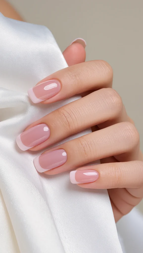 21 Wedding Nails 2026: Elegant & Trendy Bridal Nail Ideas 18 Classic Square Bridal Nails with Glossy Shine