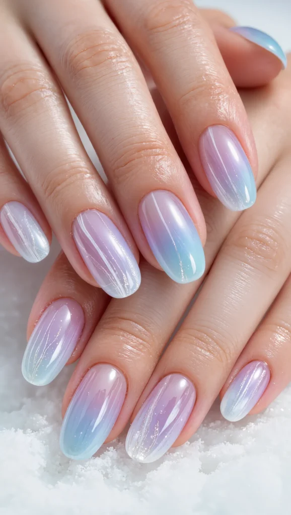 Clear Nails with Floating Marble Effect