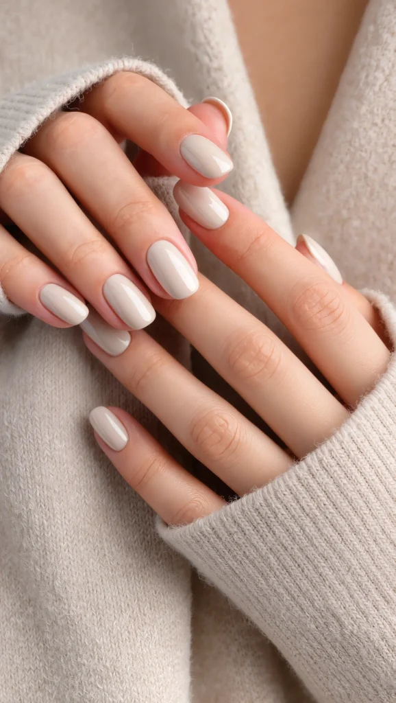 Creamy Beige Nails with Elegant Shape