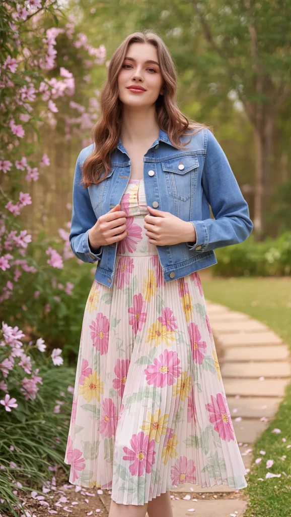 22 Spring Denim Outfits for 2026 You’ll Want to Save 14 Denim Jacket Layered over a Spring Dress