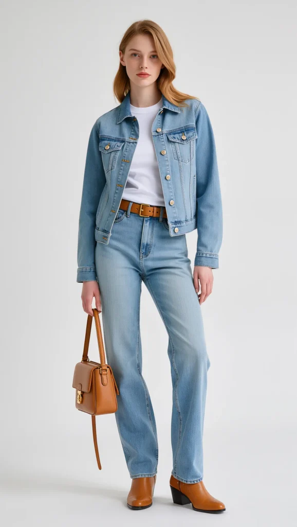 22 Spring Denim Outfits for 2026 You’ll Want to Save 10 Double Denim Look in Soft Washes