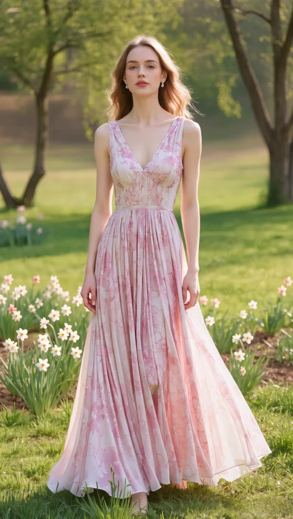 22 Floral Spring Outfit Ideas for 2026: Romantic & Chic 5 Floral Maxi Dress with Minimal Accessories