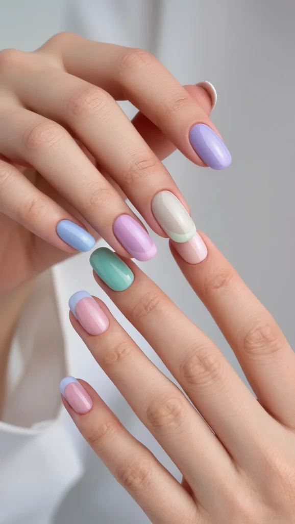 French Tip Nails with Soft Color Tips