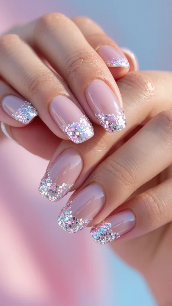 Glitter Tips with Clear Base