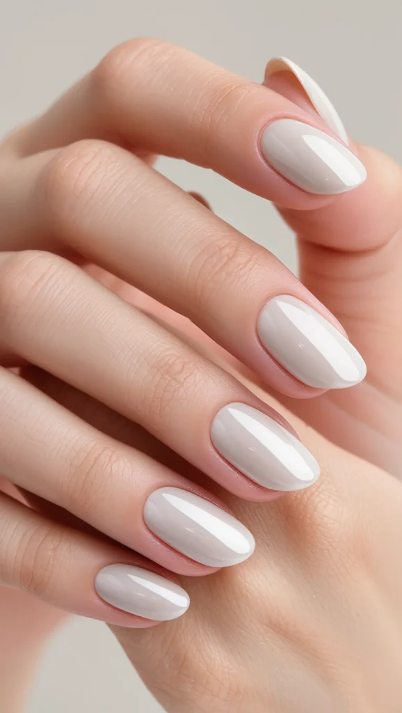 Glossy Nude Nails with Sculpted Shape