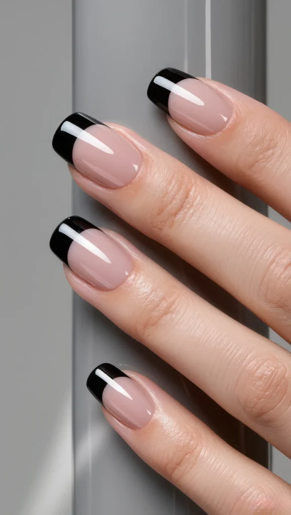 Gothic Black French Tips