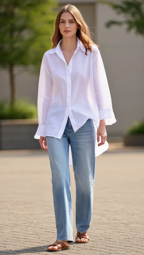22 Spring Brunch Outfits for 2026 You’ll Want to Save 3 Linen Button-Down + Relaxed Jeans