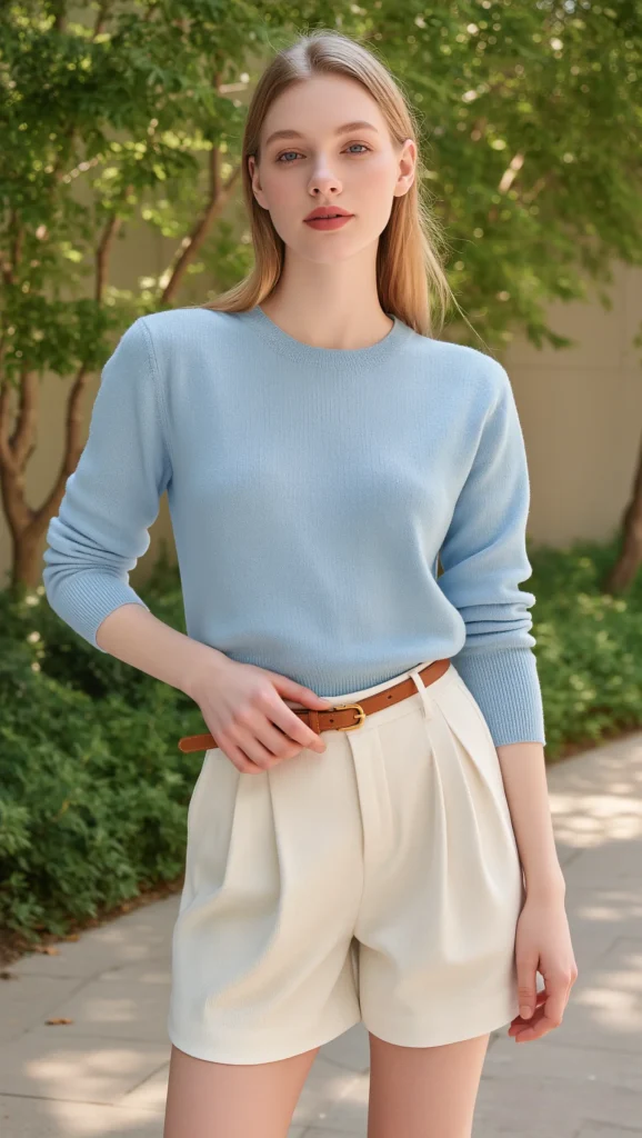 22 Spring Brunch Outfits for 2026 You’ll Want to Save 4 Soft Knit Top + Tailored Shorts