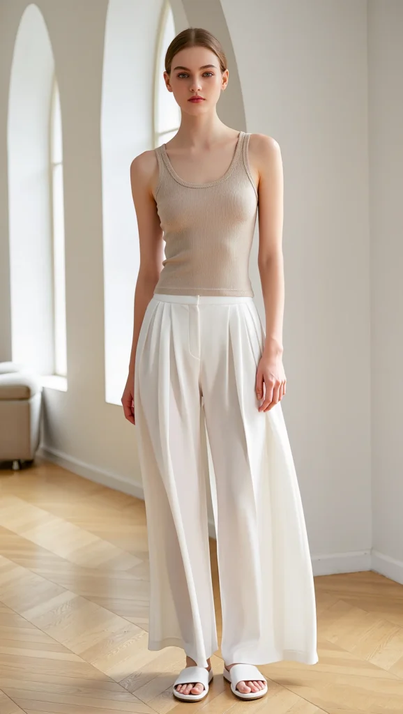 22 Spring Brunch Outfits for 2026 You’ll Want to Save 10 Wide-Leg Pants + Ribbed Tank + Sandals