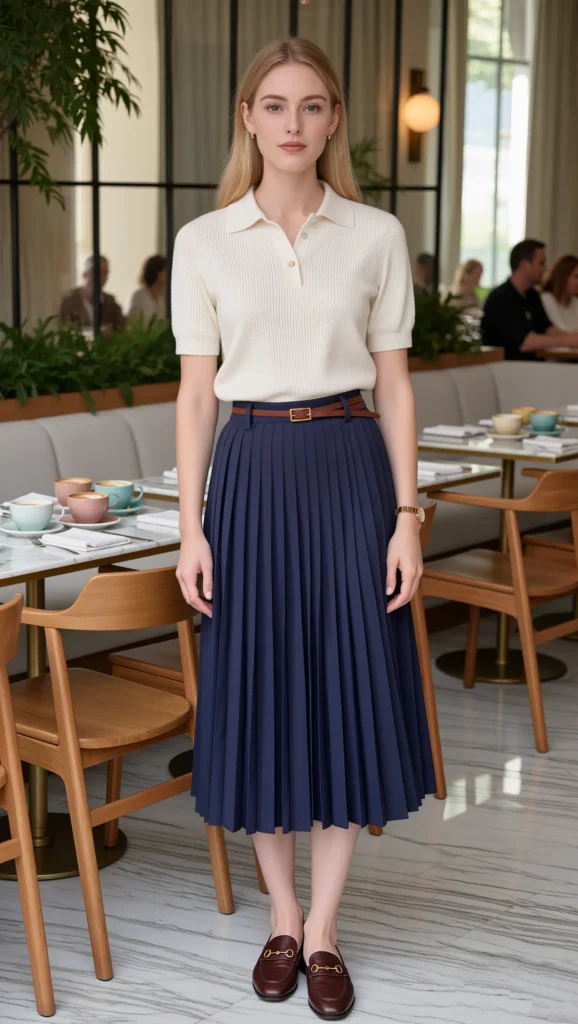 22 Spring Brunch Outfits for 2026 You’ll Want to Save 12 Knit Polo + Midi Skirt