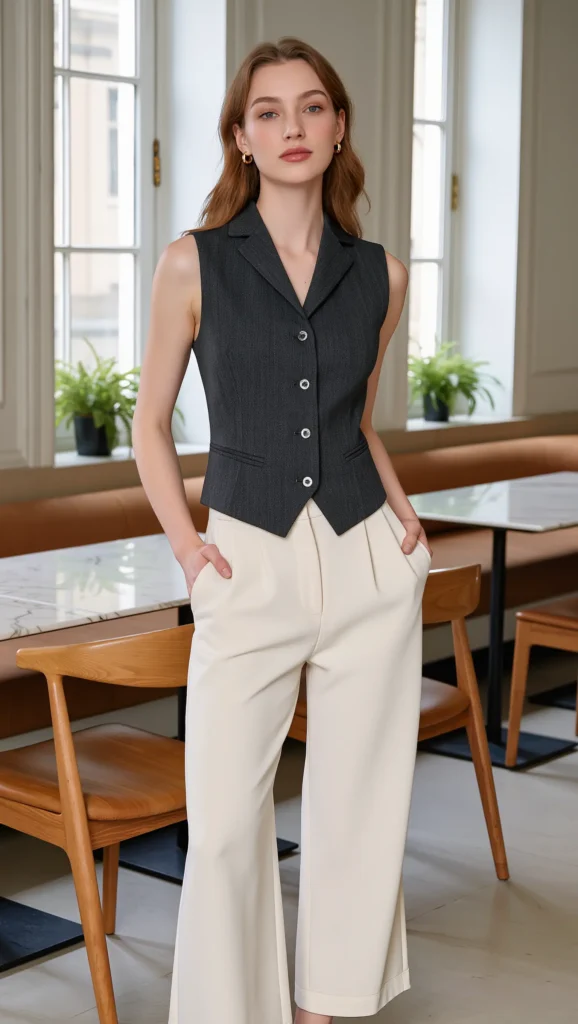 22 Spring Brunch Outfits for 2026 You’ll Want to Save 17 Tailored Vest + Flowy Pants