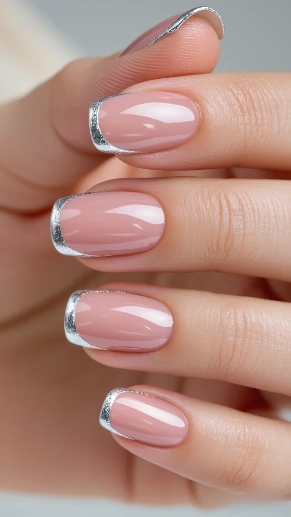 Micro-French Nude with Silver Kiss