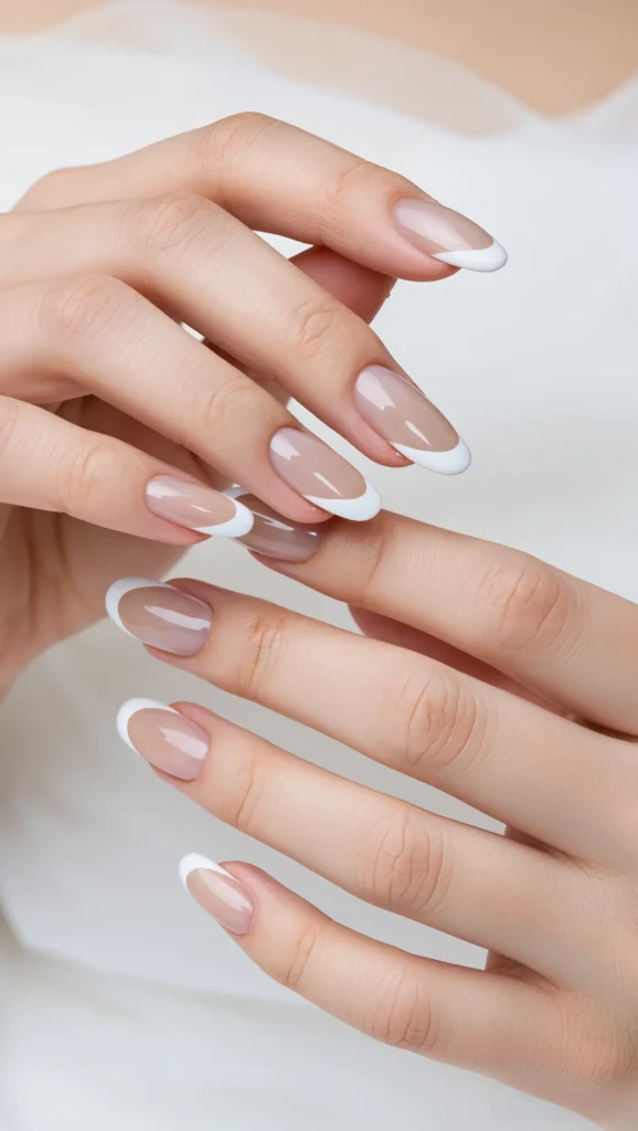 21 Wedding Nails 2026: Elegant & Trendy Bridal Nail Ideas 16 Neutral Bridal Nails with Sculpted Shape
