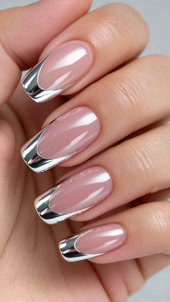 Nude with Chrome Cat-Eye Flick
