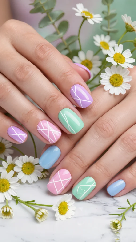 Pastel Nails with Modern Minimal Design
