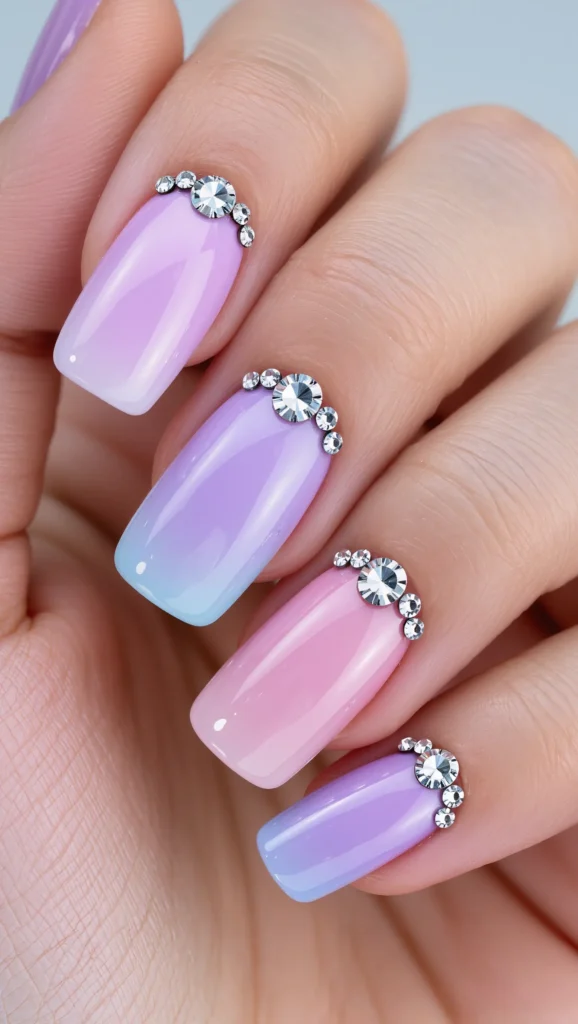 Pastel Purple + Rhinestones