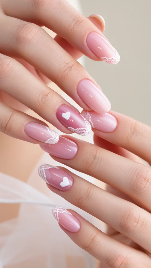 21 Best Coquette Valentine Nail Ideas 2026 for a Feminine Look 10 Soft Ombre Pink Nails with Feminine Touch