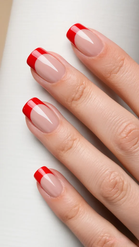 21 Red Nails for Valentine’s Day 2026 You’ll Fall in Love With 17 Red French Tips with Modern Edge